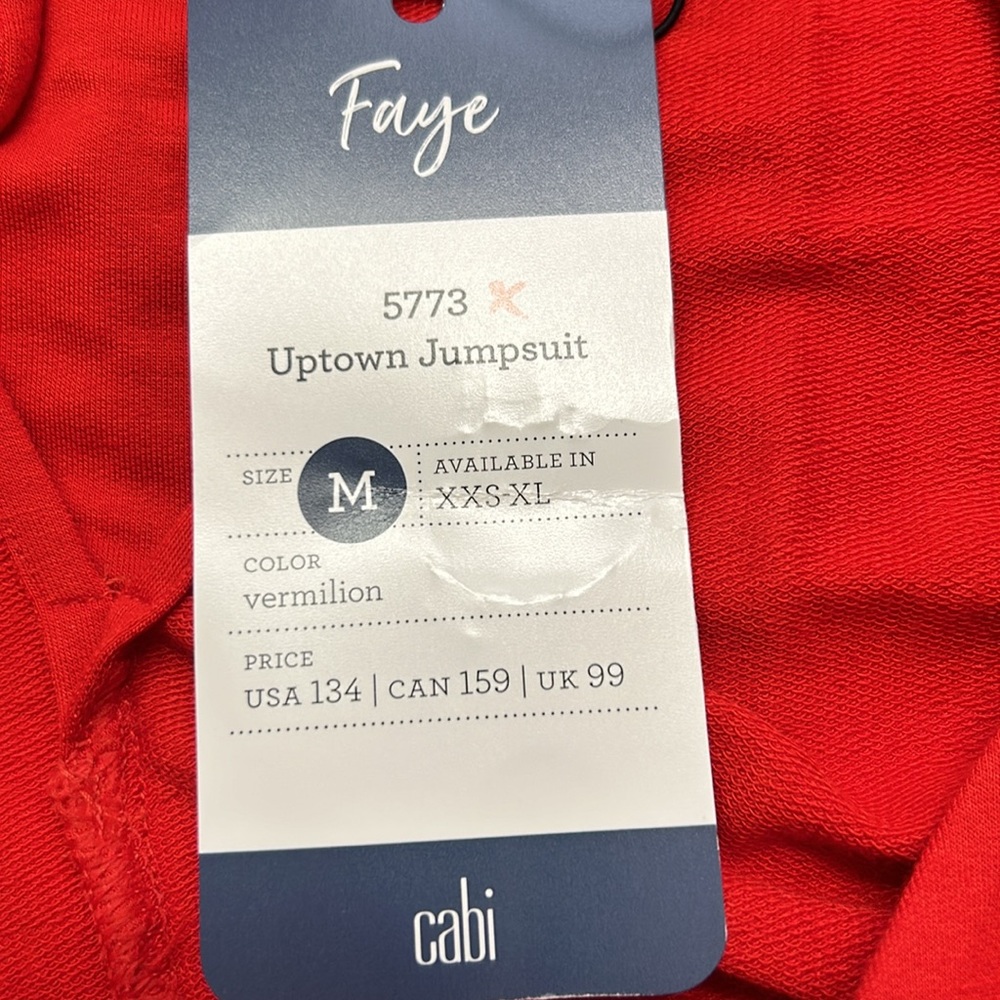 NWT Cabi Uptown Jumpsuit‎ Ankle in Vermilion Red M - Picture 16 of 17